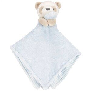 Carter's Plush Tan Blue Baby Panda Bear Security Blanket Lovey Striped Nunu NWT